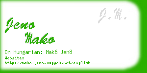 jeno mako business card