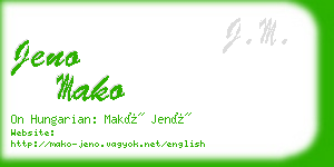 jeno mako business card